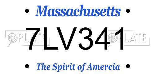 7LV341 Massachusetts License Plate