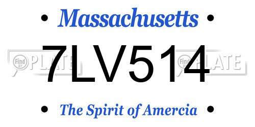 7LV514 Massachusetts License Plate