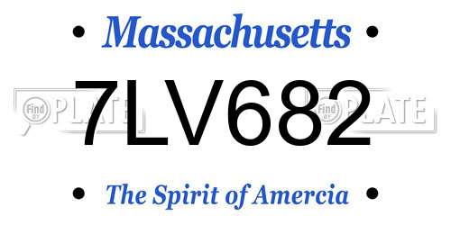 7LV682 Massachusetts License Plate