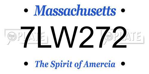 7LW272 Massachusetts License Plate