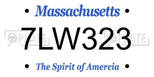 7LW323 Massachusetts License Plate