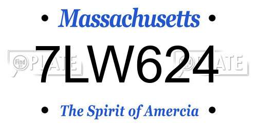 7LW624 Massachusetts License Plate