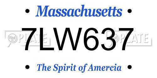 7LW637 Massachusetts License Plate