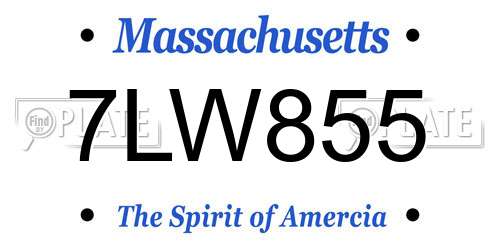 7LW855 Massachusetts License Plate