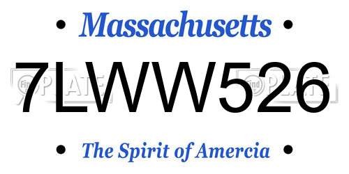 7LWW526 Massachusetts License Plate