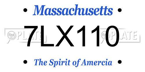 7LX110 Massachusetts License Plate