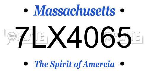 7LX4065 Massachusetts License Plate
