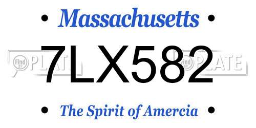 7LX582 Massachusetts License Plate