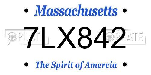 7LX842 Massachusetts License Plate