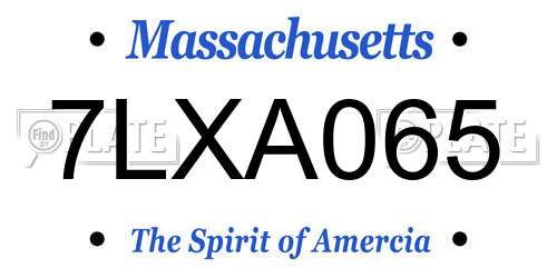 7LXA065 Massachusetts License Plate