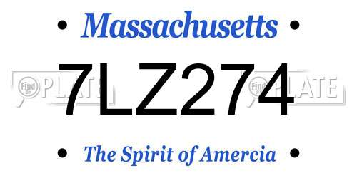 7LZ274 Massachusetts License Plate