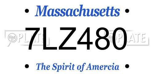 7LZ480 Massachusetts License Plate