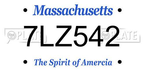7LZ542 Massachusetts License Plate