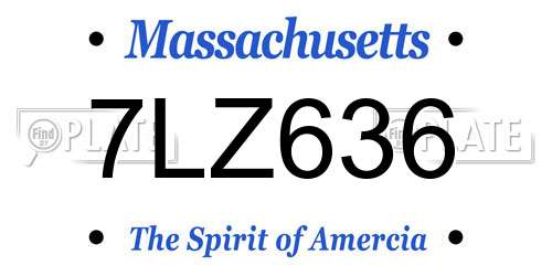 7LZ636 Massachusetts License Plate