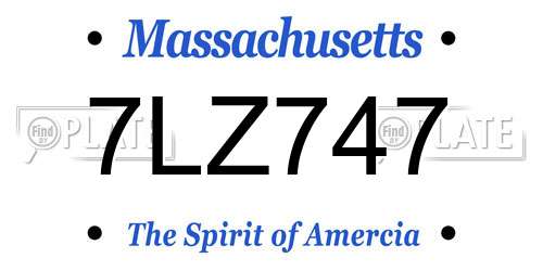 7LZ747 Massachusetts License Plate