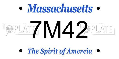 7M42 Massachusetts License Plate