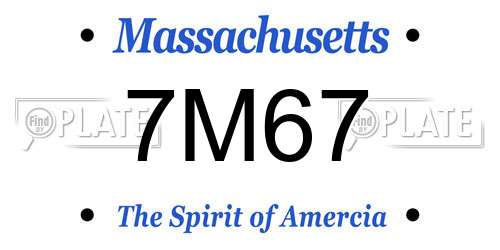 7M67 Massachusetts License Plate