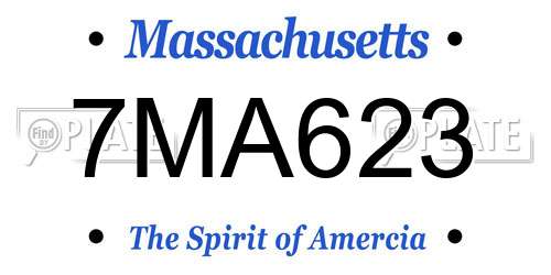 7MA623 Massachusetts License Plate