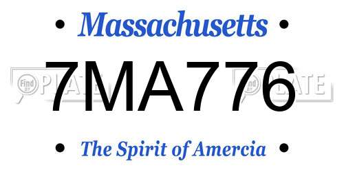 7MA776 Massachusetts License Plate