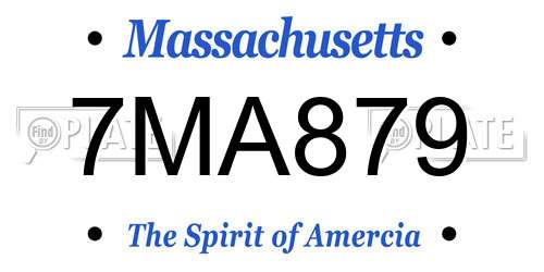 7MA879 Massachusetts License Plate