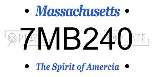 7MB240 Massachusetts License Plate