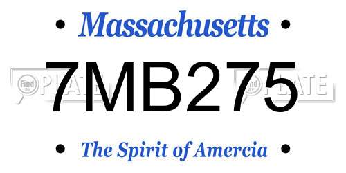 7MB275 Massachusetts License Plate