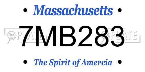 7MB283 Massachusetts License Plate