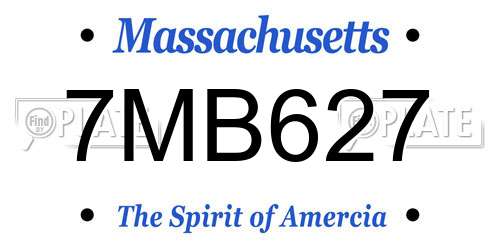 7MB627 Massachusetts License Plate