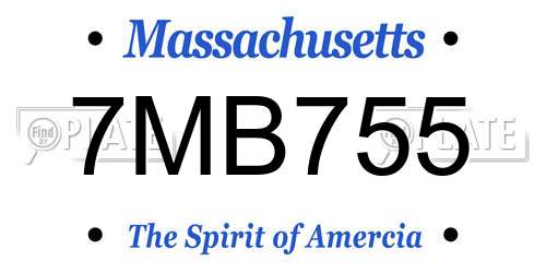 7MB755 Massachusetts License Plate