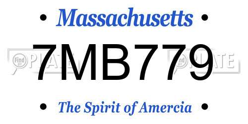 7MB779 Massachusetts License Plate