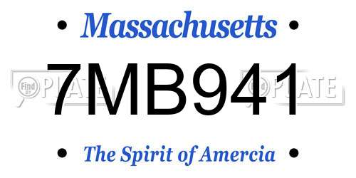 7MB941 Massachusetts License Plate