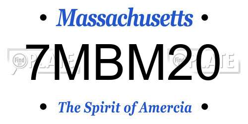7MBM20 Massachusetts License Plate
