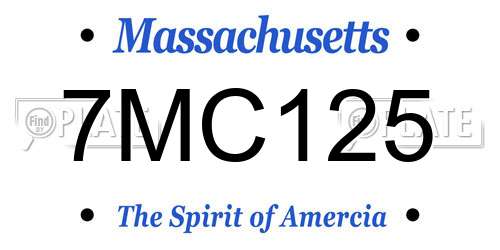 7MC125 Massachusetts License Plate