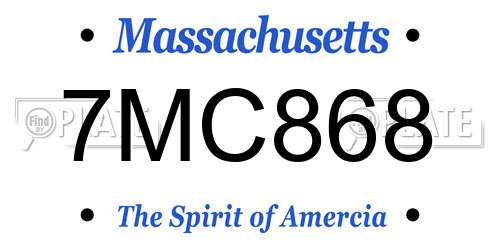 7MC868 Massachusetts License Plate