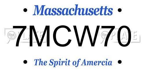 7MCW70 Massachusetts License Plate