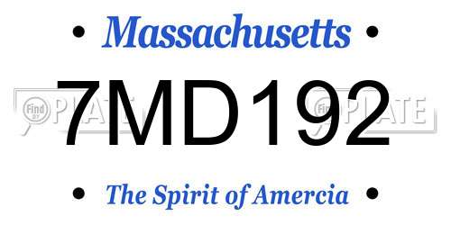 7MD192 Massachusetts License Plate