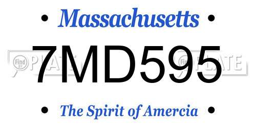 7MD595 Massachusetts License Plate