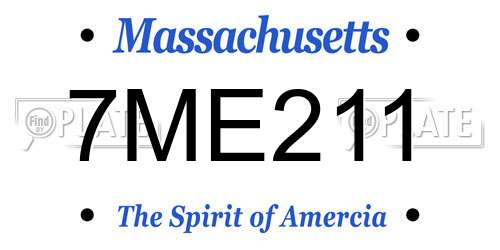 7ME211 Massachusetts License Plate