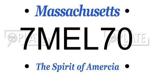 7MEL70 Massachusetts License Plate