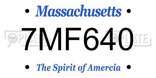 7MF640 Massachusetts License Plate