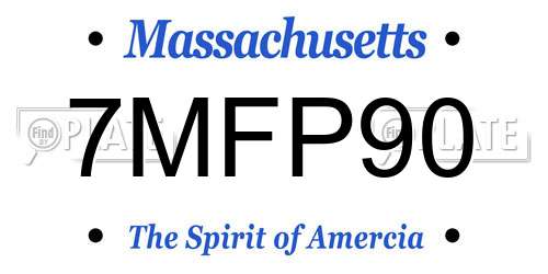 7MFP90 Massachusetts License Plate