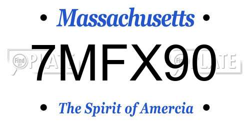 7MFX90 Massachusetts License Plate