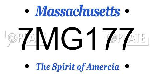 7MG177 Massachusetts License Plate