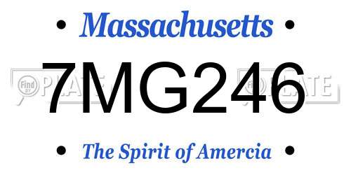 7MG246 Massachusetts License Plate