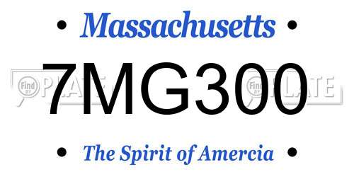 7MG300 Massachusetts License Plate