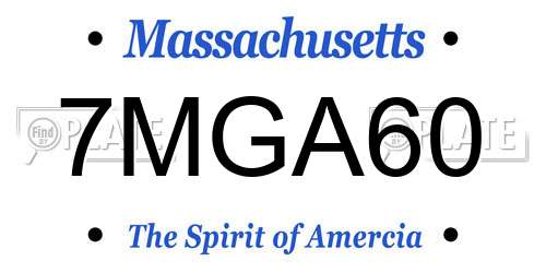 7MGA60 Massachusetts License Plate