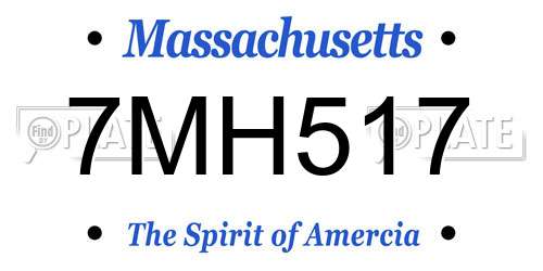 7MH517 Massachusetts License Plate