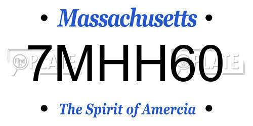 7MHH60 Massachusetts License Plate