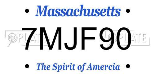 7MJF90 Massachusetts License Plate