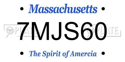 7MJS60 Massachusetts License Plate